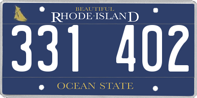 RI license plate 331402