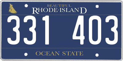 RI license plate 331403