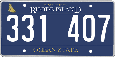 RI license plate 331407