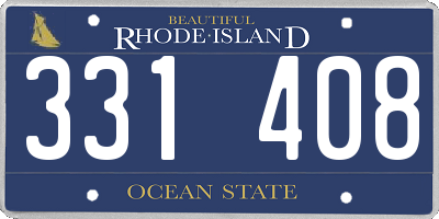RI license plate 331408