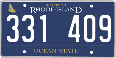 RI license plate 331409