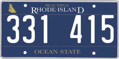 RI license plate 331415