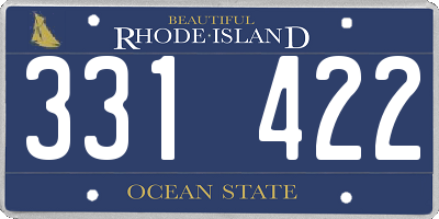 RI license plate 331422