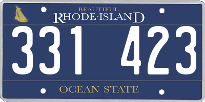 RI license plate 331423
