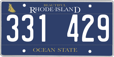 RI license plate 331429