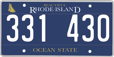 RI license plate 331430