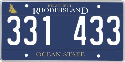 RI license plate 331433