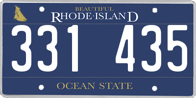 RI license plate 331435