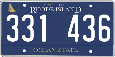 RI license plate 331436