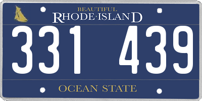 RI license plate 331439