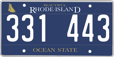 RI license plate 331443