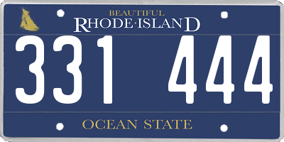 RI license plate 331444