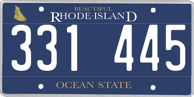 RI license plate 331445