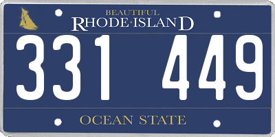 RI license plate 331449