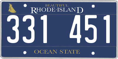 RI license plate 331451