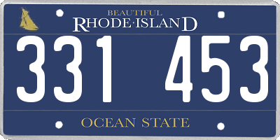 RI license plate 331453