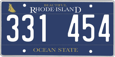 RI license plate 331454