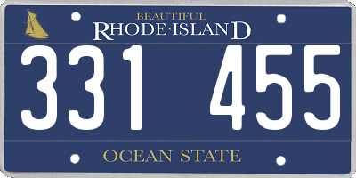 RI license plate 331455