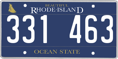 RI license plate 331463