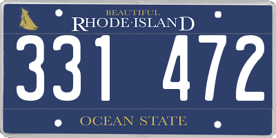 RI license plate 331472