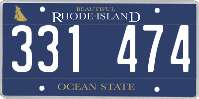 RI license plate 331474