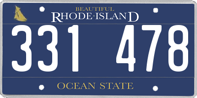 RI license plate 331478