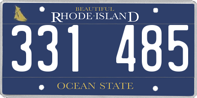 RI license plate 331485