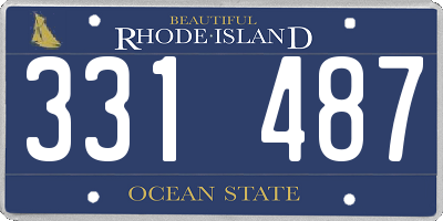 RI license plate 331487