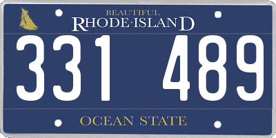 RI license plate 331489