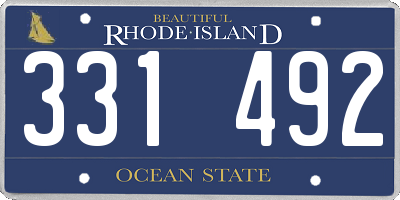 RI license plate 331492