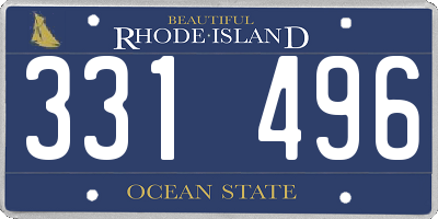 RI license plate 331496