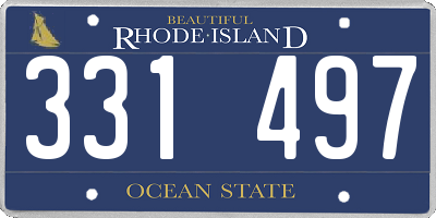 RI license plate 331497
