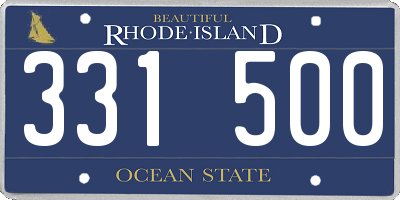 RI license plate 331500