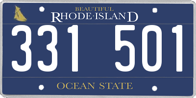 RI license plate 331501
