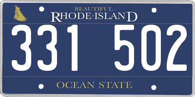 RI license plate 331502