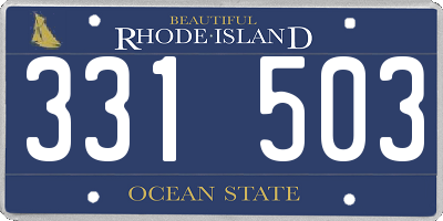 RI license plate 331503