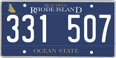RI license plate 331507