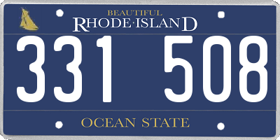 RI license plate 331508