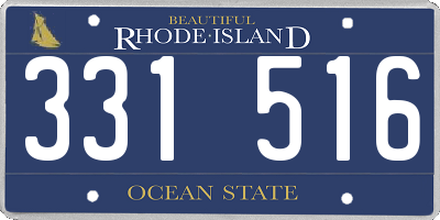 RI license plate 331516