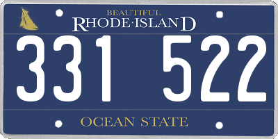 RI license plate 331522