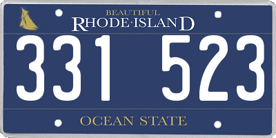 RI license plate 331523