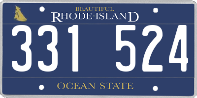 RI license plate 331524