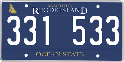 RI license plate 331533