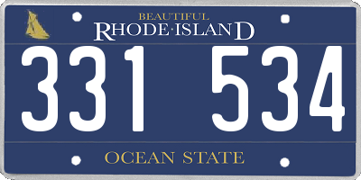 RI license plate 331534
