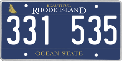 RI license plate 331535