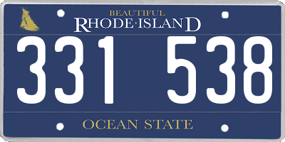 RI license plate 331538