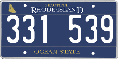 RI license plate 331539