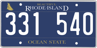 RI license plate 331540