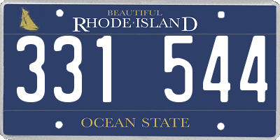 RI license plate 331544
