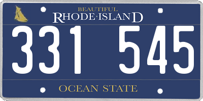 RI license plate 331545